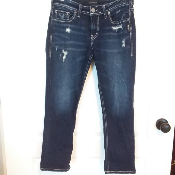 Silver Suki Capri Jeans 29x22.5 mid rise - Picture 1 of 5